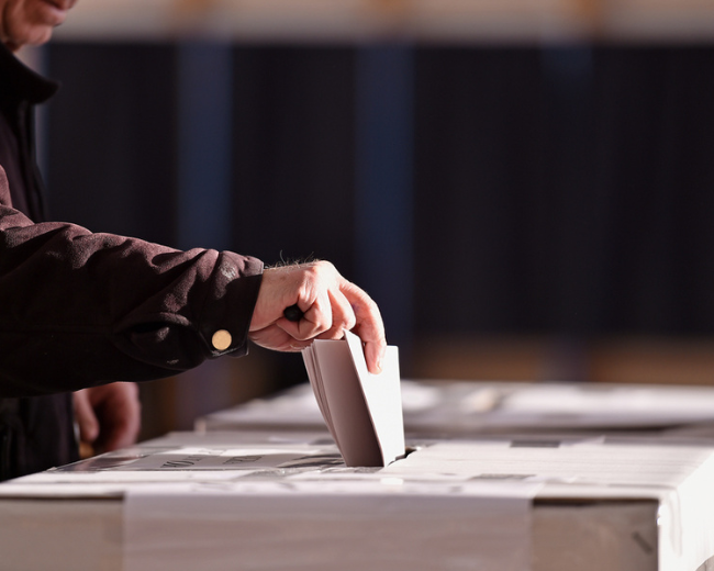Image of person casting ballot